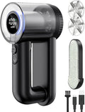 Fabric Shaver Electric Lint Remover Rechargeable Lint Shaver Digital Display Fabric Sweater Shaver 3 Speeds 6 Leaf Blades for Clothing to Remove Pilling for Clothes, Furniture, Sweater, Couch, Blanket