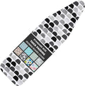 Ironing Board Cover and Pad Standard Size 15" x 54",3 Pairs of Hook and Loop Fastener Straps,Elastic Edges,Cotton Iron Board Cover with Scorch Resistant Thick Padding(Semi-Circle)