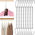 8 Pack Space Saving Metal Collapsible Hangers for Heavy Clothes, Closet Space Savers Metal Hanger Organizer for Dorm, Room Essentials Storage