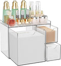 Youdepot Acrylic Face Towel Holder with Drawer – 4-Layer Disposable Face Towel Holder Organizer Box – Bathroom Countertop Storage for Cotton Pads, Swabs, and Skincare(Clear)