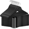 30 Pack Wooden Coat Hangers, 360° Swivel Hook, Suit Hangers with Anti-Slip Notches, Clothes Hangers for Jackets, Shirts, Dress, Black UAWY0530B