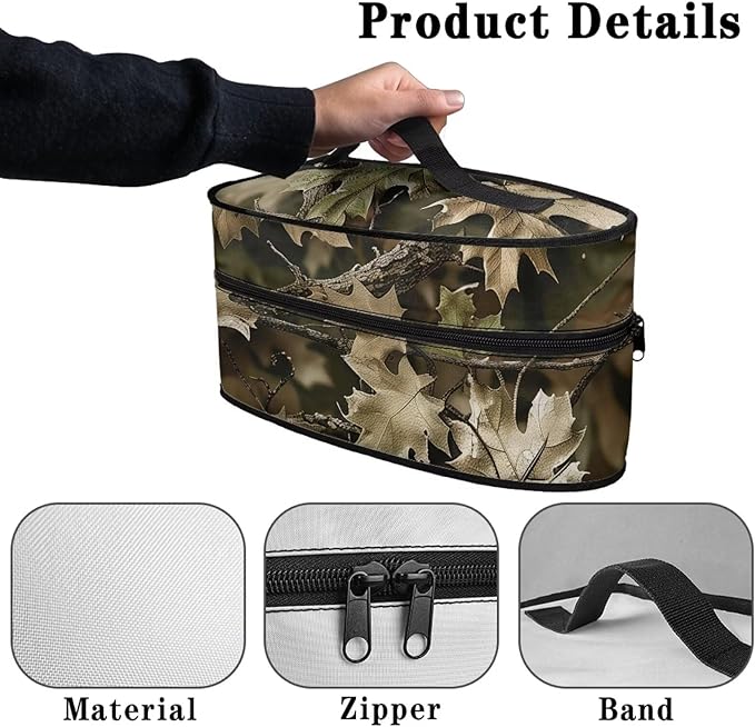 Hunting Camo Iron Storage Case for Clothing Store Reusable Easy to Clean Iron Storage Bag with Zipper Handle