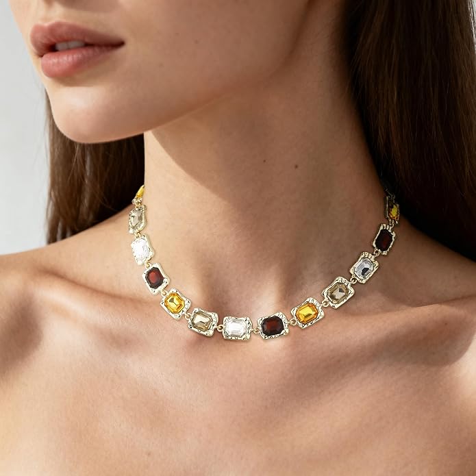 Chunky Gold Necklace for Women Gold Evil Eye Cowboy Pendant Necklace Dainty Paperclip Chain Vintage Luck Amulet Choker Necklaces Celestial Jewelry Gift
