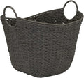 Household Essentials Paper Rope Basket with Handles, Natural Woven Woven Storage Basket, Great for Decoration or Organization