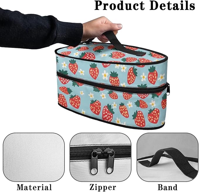 Strawberry Iron Carrying Bag Portable Travel Iron Holder Easy to Carry Hard Storage Carrying Case with Handle,Case Only