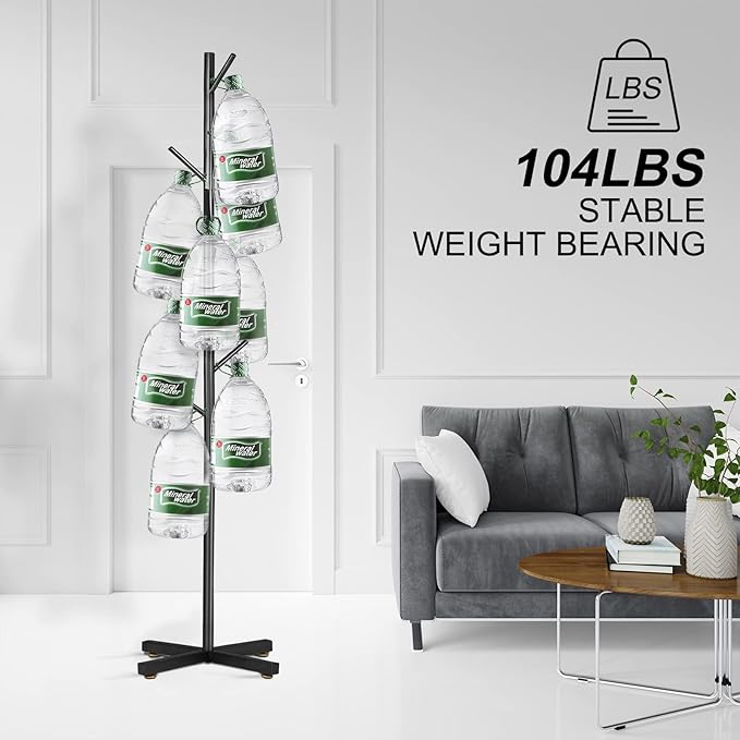 Metal Coat Rack, Modern Coat Rack Freestanding, Sturdy Coat Tree Stand with Cross Base, Black Coat Racks Hall Tree for Clothes Jacket Hat Bag Entryway