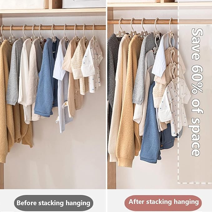 Baby Clothes Hangers, 11-14.5" Adjustable Kid Hangers for Newborn Closet, Plastic Small Infant Hanger for Toddler Pant, Child Coat Hanger for Boy Nursery Clothing, Girl Dresses, 50 Pack