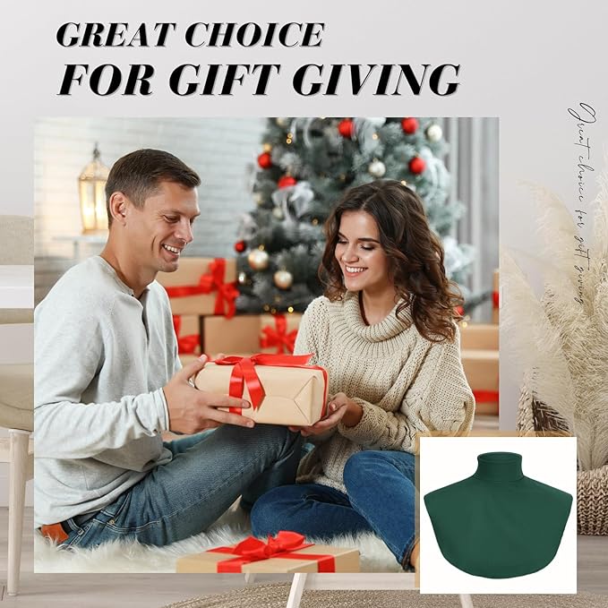 Turtleneck Dickey Extra Large Fake Collar Detachable Dickey Collar Half Mock Turtleneck for Men Women