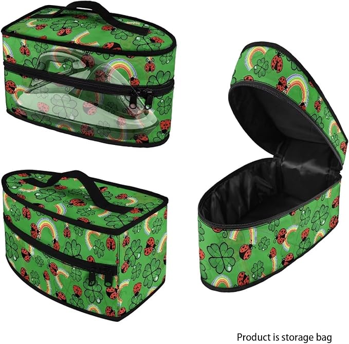 Ladybird Iron Storage Bag Fall Decorations for Home Irish Holiday Decoration ShamrockTravel Iron Storage Case Steamer Carrying Case with Handle Zippered