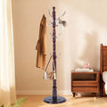 Wooden Coat Rack Freestanding with Metal Hooks, Coat Hanger Stand Coat Tree with Adjustable Height 47’’-72.8’’, Modern Coat Rack for Entrance, Office, Living Room, Bedroom, Corridor