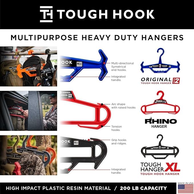 Tough Hook ID MAX Heavy Duty Identification Hanger, USA Made 200 lb Cap.Plate Carrier,Police Tactical Gear, Scuba BCD Anti-Slip Wetsuit & Body Armor Organization System with 3 ID Loop Strips 1 Foliage