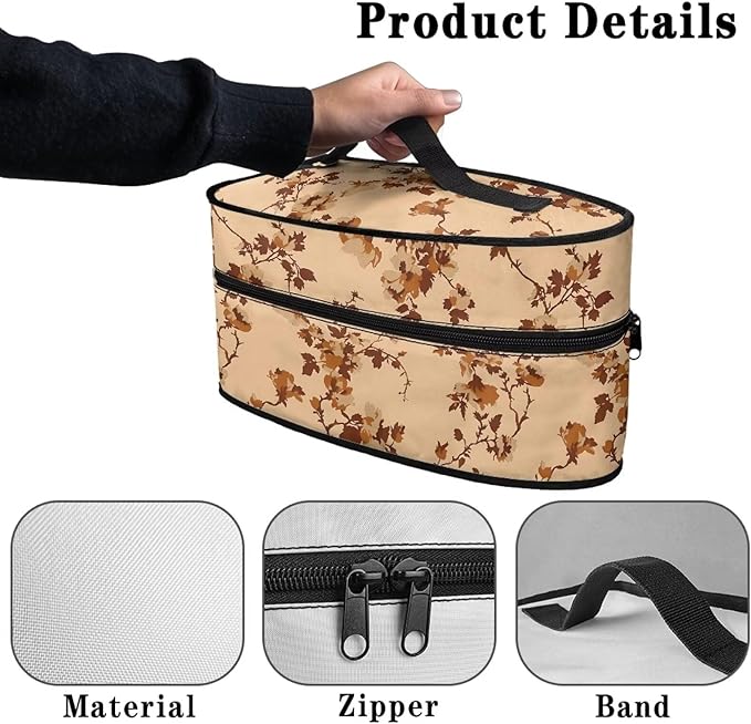 Brown Floral Iron Carrying Storage Bag for Travel or Storage Protective Carrying Bags Special Full Size Iron Tote Bag Fits Most Travel Size Irons