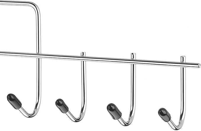 Whitmor 10 Hook Accessory Hanger, Chrome & Black