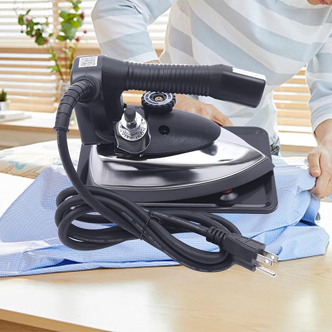 Professional Steam Iron, 110V 1200W Industrial Electric Steam Iron Gravity Feed Iron with 0.79gal Water Tank 5-Speed Regulation 140~428℉ for Clothes, Variable Fabric