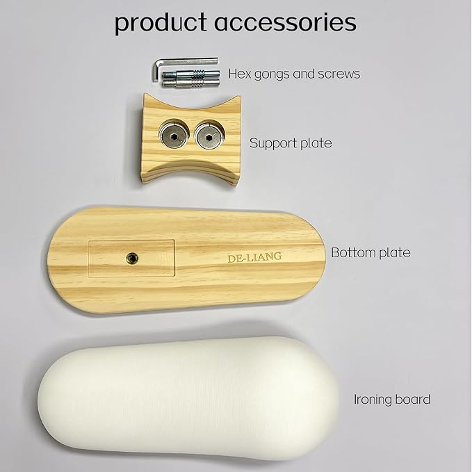 Sleeve Ironing Board Small, Tailor's Cotton Padded Board with Solid Wood Base, Pressing Boards with Various Pressing Surfaces for - Smoothing Curved Seams, Ironing Collars, Cuff, Curved Seams