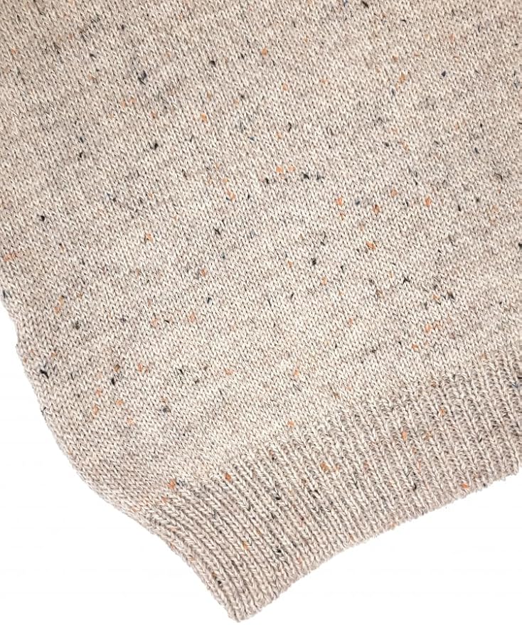 Aran Crafts 1/4 Zip Plain Sweater 100% Wool, Made in Ireland