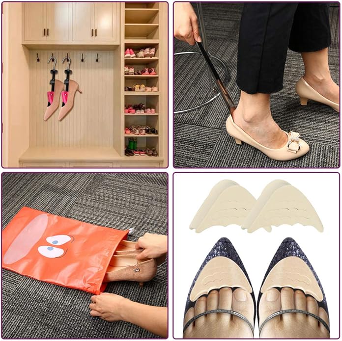 JJDPARTS Shoe Stretcher, Pair 4-Way Shoe Expander Widener Shoe Tree Extender for Women Men