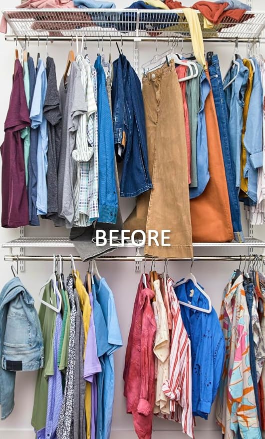 Roomedys® Spacing Tape for Hangers, Hanger Spacer, Clothes Divider, Closet Organizer, Perfectly Spaces Hangers & Clothing for Adults, Teens & Kids, Customizable - Clear - 6ft to Organize 102 Items
