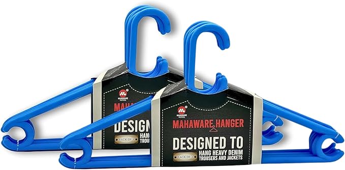 Sturdy Polypropylene Hanger, Pack of 12, Blue | Cloth Hanger | Dress Hangers | Hanger for Clothes Hanging, 12 Count