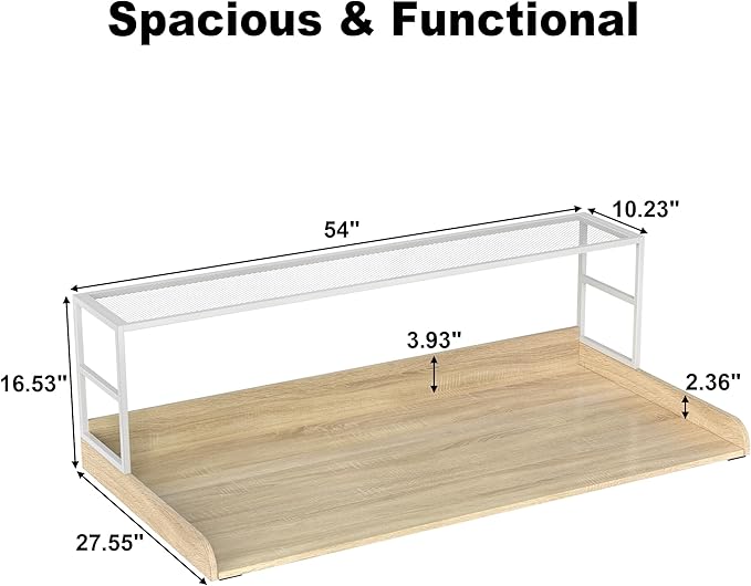 GDLF Washer Dryer Countertop Laundry Countertop with Washer Dryer Shelf, 54" W x27.55 D, Natural Wood Color
