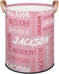 Custom Name Large Laundry-Basket for Kids-Boys-Girls, Personalized Foldable Waterproof Laundry Hamper Dirty Clothes Toys Storage Bin with Handles,Pink 3