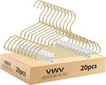 VWV Aluminum Clothes Hangers - with Adjustable Clips, 12.6 inches Long, 6.89 inches high, Suitable for Children's and Baby Clothes, 20-Pack Gold Hangers.