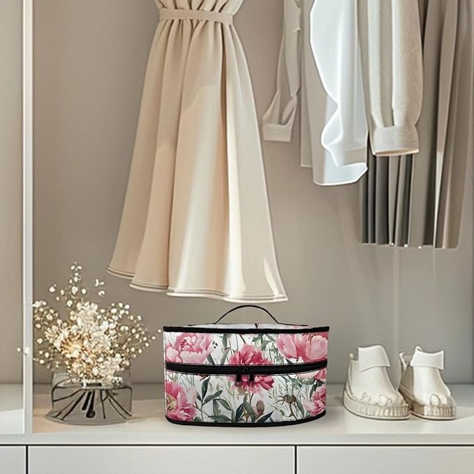 Pink Flower Iron Case Storage Fits Traveling Outing,Bird Steam Iron Carrying Case Iron Protective Cover Travel Steamer Bag with Handle