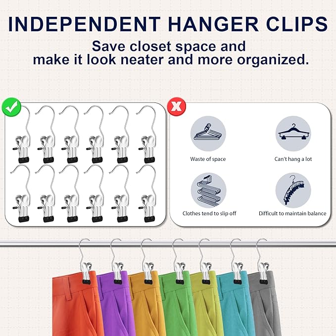 50 Pack Boot Hangers for Closet，Legging Organizer for Closet Hanging，Hanger Organizer，Space Saving Hanger Clips，for Yoga Pants, Jeans, Shorts, Hats, Skirts