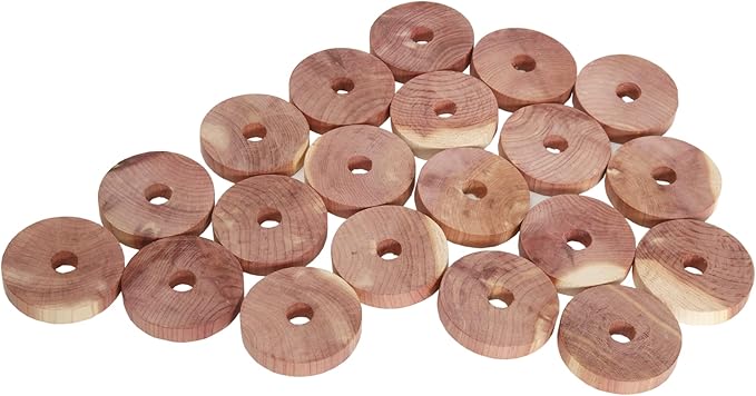 Cedar Blocks for Clothes Storage -Cedar Essence Cedar Rings (20 Pack) Made in USA