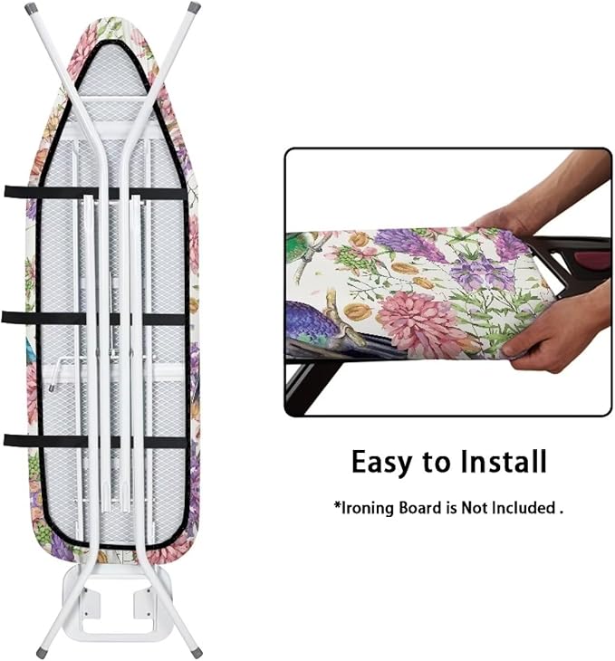 Flashideas Hummingbird Print Ironing Board Cover Durable Thick Table Top Ironing Board Cover Ventilate Iron Board Cover and Pad Ironing Accessories 54x15 inches