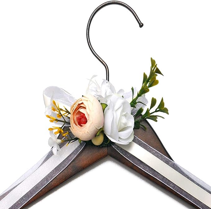 Wooden Bride Wedding Dress Hanger - Steel Wire Design