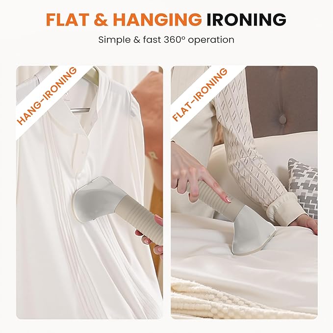 Sweetcrispy Garment Steamer for Clothes Standing, 1500W Powerful Clothes Steamer Standing with Wheels, 1.7L Water Tank for 55 Min Continuous Steaming, Professional Wrinkle Remover Heats in 45 Seconds