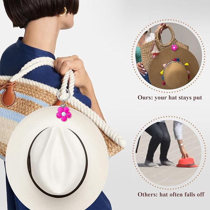 Hat Clip - Hat Holder for Travel on Bag - Silicone Hands Free Hat Clip for Purse Luggage - Protect Hat from Falling