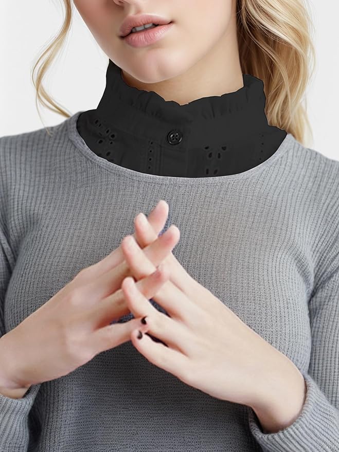 Jacquard Pure Cotton Fake Collar Comfortable and Breathable Hollow Out Dickey Collar Collar for Women & Girls