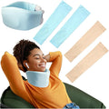 4PCS Neck Brace Cover Cervical Collar Dust Cover Sleeve for Women and Men Soft & Comfortable for Sleeping Working Breathable (Blue+Beige)