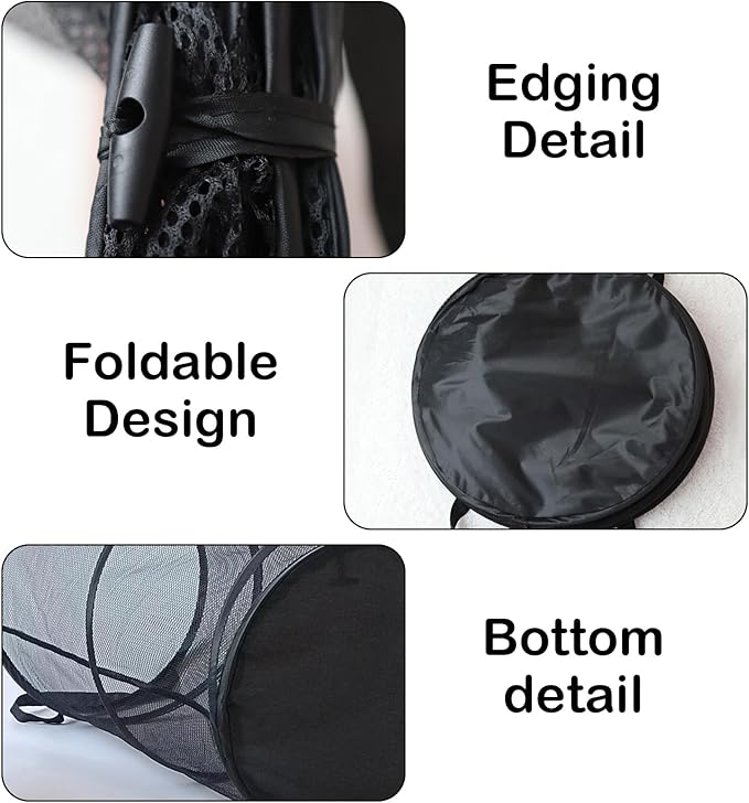 Collapsible Laundry Baskets,Laundry Basket,Laundry Hamper,Foldable Laundry Basket,Laundry Basket Collapsible,Dirty Clothes Hamper,Clothes Hamper,Mesh Laundry Basket (Black)