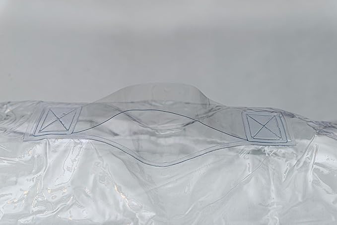 Set of 5 Clear Vinyl Zippered Storage Bags 22 x 18 x 7.5 Inch With Handle