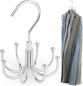 ZEDODIER Jean Hangers Jeans Organizer for Closet, Rotatable Sturdy 8 Hooks Jean Holder, Metal Space Saving Closet Organizers and Storage, Silver