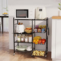 HapiRm Rolling Kitchen Microwave Cart - 4 Tier Microwave Table Stand with Pull-Out Baskets, Coffee Bar Baker's Rack with Wheels Rolling Storage Cart Organizer Shelf for Living Room Office, Balcony