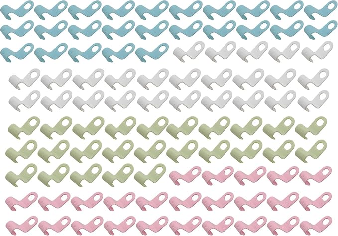 100PCS Clothes Hooks Connecting Hooks Hanger Extension Clips Plastic Hanger Extension Clips Closet Organizer for Space Saving Clothes Closet Organizer Green Blue White Pink Pcs 25pcs