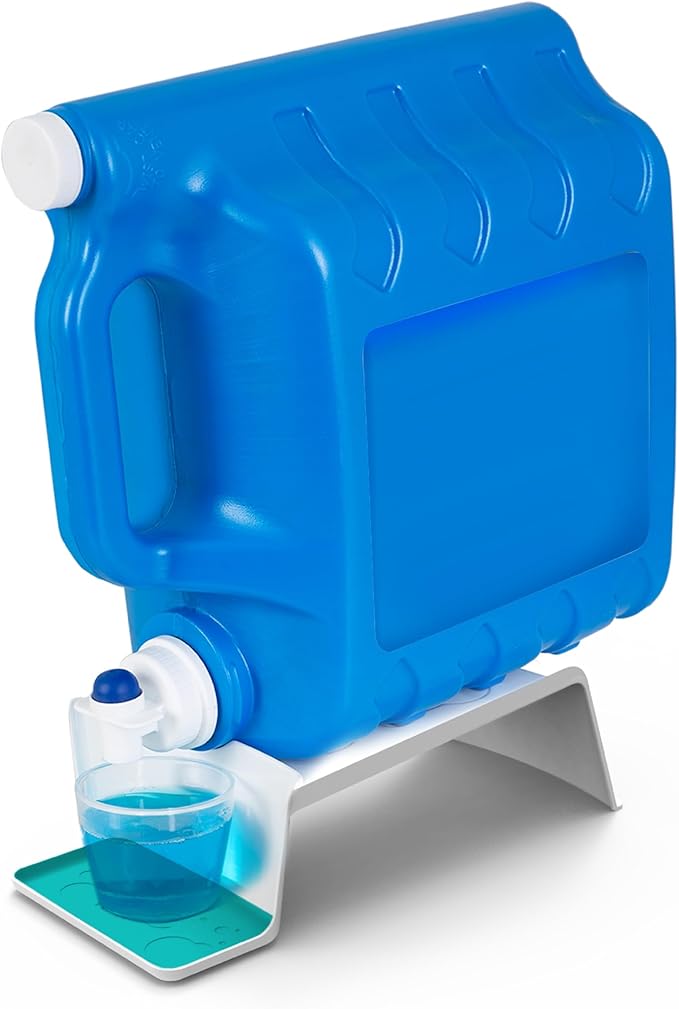 Smart Design Sud Station Angled Laundry Detergent Organizer with Drip Tray – Liquid Detergent & Fabric Softener Holder for Cabinet Storage – 5.8” x 12.7” – White