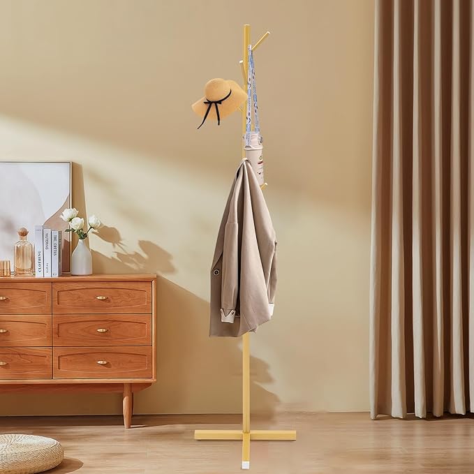 Coat Rack Stand, Freestanding Coat Rack, Coat Rack with 7 Hooks, Tree-Shaped Coat Rack