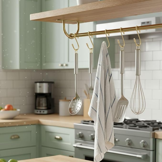 Hotop 36 Pcs Gold S Hooks for Hanging 2.4 Inch Heavy Duty S Shaped Hook Rack Metal Non Slip Hanger for Christmas Tree Stocking Kitchen Pot Utensils Closet Wire Bathroom Bedroom Pan Bag Towel Plant