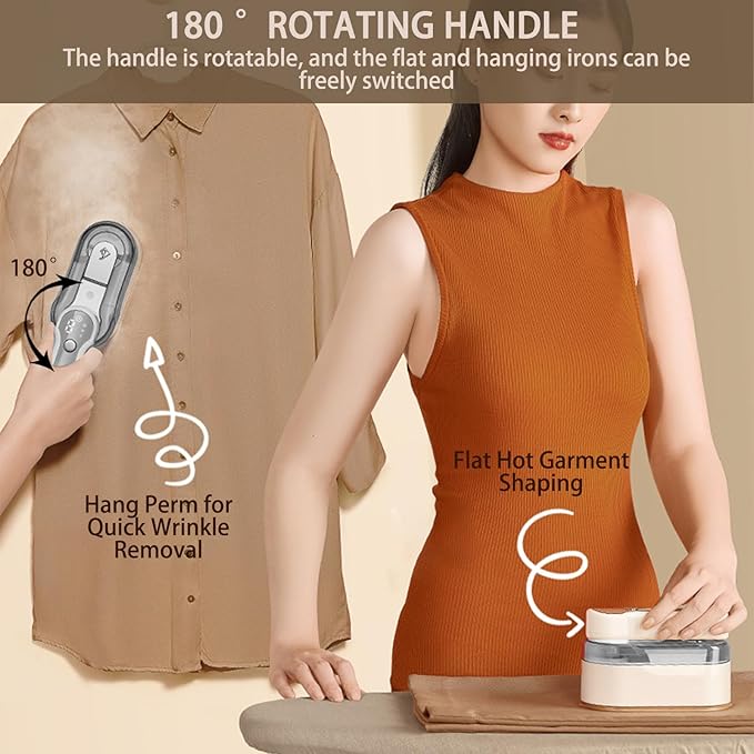 Steamer for Clothes,1200W Wet Dry Dual Ironing Handheld Hanging Iron Machine, 150ml Large Water Tank, 10S Fast Heating Clothes Wrinkle Remover, Suitable for Home, Travel & Dormitory (Grey)