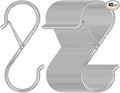48 Pack S Hooks for Hanging, 3.5 inch Heavy Duty Metal S Hooks with Safety Buckle S Shaped Hooks Pot Rack Closet Hooks for Hanging Plants, Clothes, Kitchen Utensil, Pots, Pans, Bags (Silver)