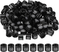 PATIKIL 100 Pcs Clothes Hanger Markers, XXS Size Tags Fit 3mm Rod Garment Size Hanger Clips Color Coding Label for Clothing Hangers, Black