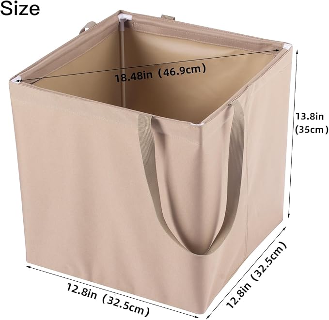 Hanger Storage Bag Clothes Hanger Organizer Holder with Handles Hanger Storage Square Bag for Space Saving, Brown 600D Oxford Waterproof Fabric Straight Standing Hanger Caddy(Square)