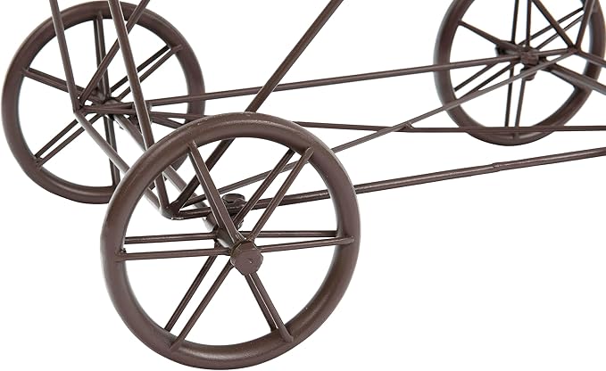 Creative Co-Op Vintage Reproduction Metal Laundry Basket on Wheels, Rust