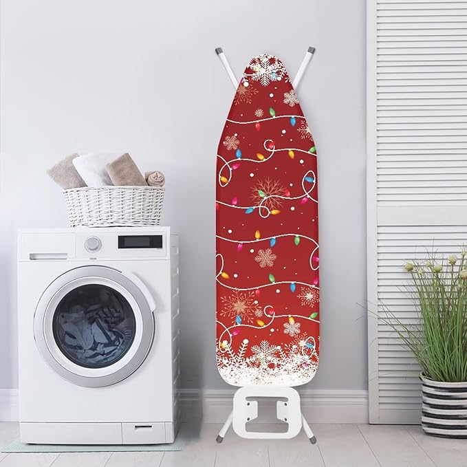 Ironing Board Cover Christmas String Lights Design Thick Table Top Ironing Board Cover Ventilate Iron Board Cover and Pad Ironing Accessories 54x15 inches