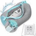 Shoe Washing Machine Bag, Shoe Laundry Bag for Washer and Dryer, Include Dry Net Bag, Reusable and Durable Zipper with Hook Design, Shoe Washing Bag for Sneaker (Gray, 1 Pack)